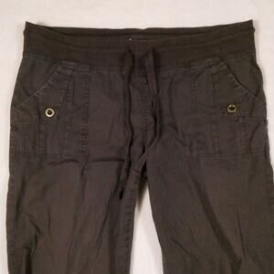 Wearables by XCVI Capri Joggers Size M 8/10 Brown Drawstring Cropped Pants